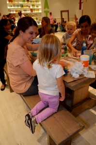 Our stamp craft was a big hit with kids and moms!